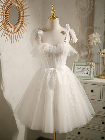 White Hoco Dress Short Homecoming Dresses HZ1023